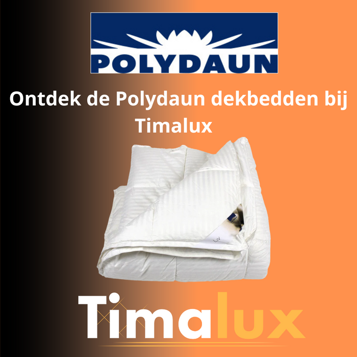 Een goede nachtrust met Polydaun dekbedden, verkrijgbaar bij Timalux